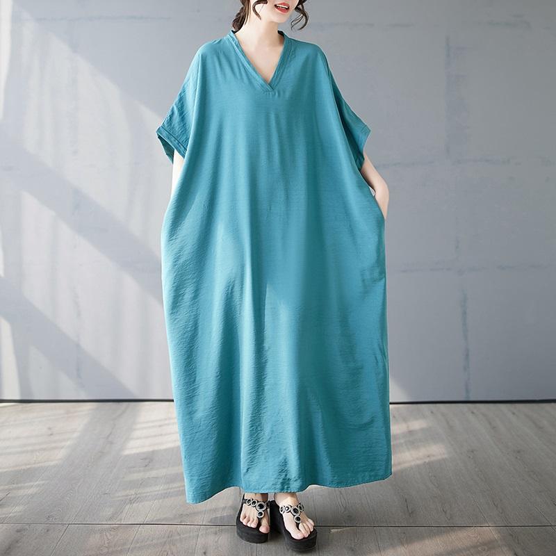 

Короткий рукав Плюс размер Хлопок винтаж новые платья для женщин повседневные свободные макси длинное летнее платье