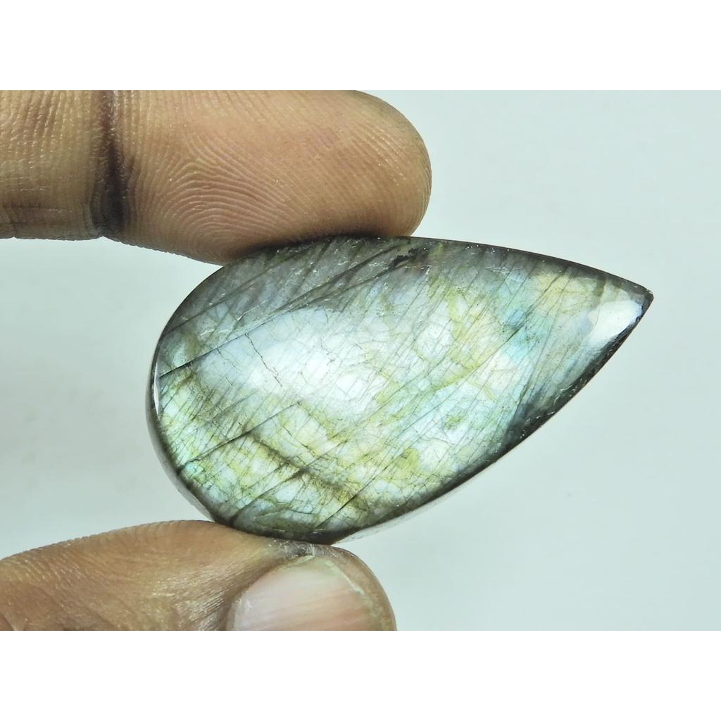 23X41X06MM Natural Purple Spectrolite Labradorite Pear Cabochon Gemstone G-16