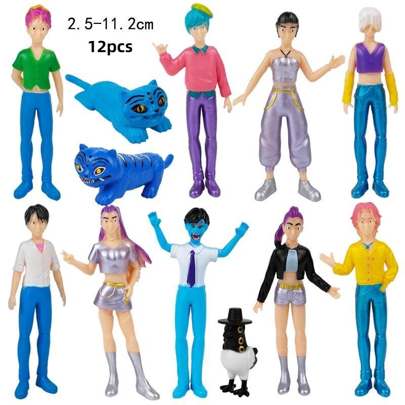 5/6/12 Pcs Anime Kpop Demon Hunters Figure Model Toy Cartoon Gaming Peripherals Desk Decoration Collection Figures Model Toy Gift