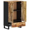 Highboard with Drawer 60x33x100 Cm Solid Mango Wood & Iron