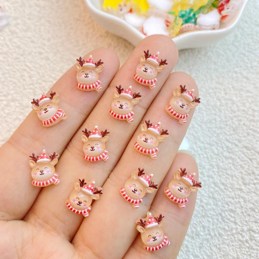 50 Adet Yeni Sevimli Reçine Mini Noel Kardan Adam, Ağaç, Yaşlı Adam Koleksiyonu Düz Sırt Manikür Parçaları Bezemeler saç fiyonkları