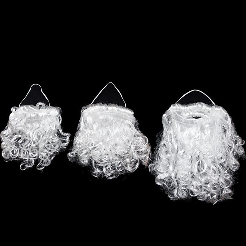 Santa Claus Beard Wig Full Set Fancy Dress up White Beard Wigs Role Play Hair Christmas Halloween New Year Decoration