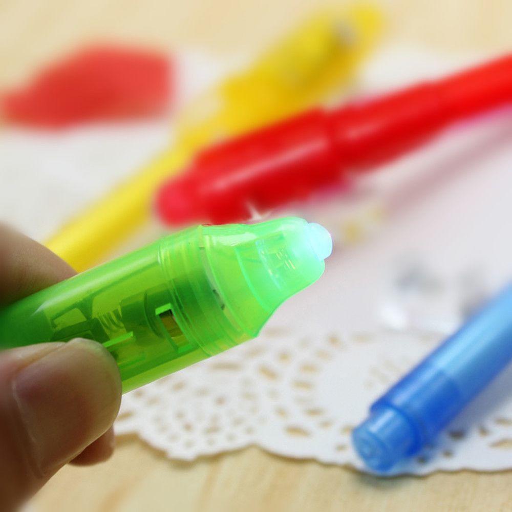 5 PCs Checkout Plastic Secret Message Invisible Ink Spy Pen UV Light Magic Marker