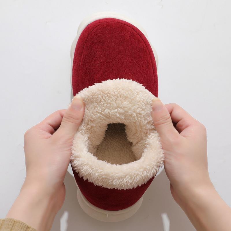Cotton Shoes for Men and Women In Winter, with A Bag Heel and Velvet for Indoor Warmth, Thick Soled Cotton Shoes