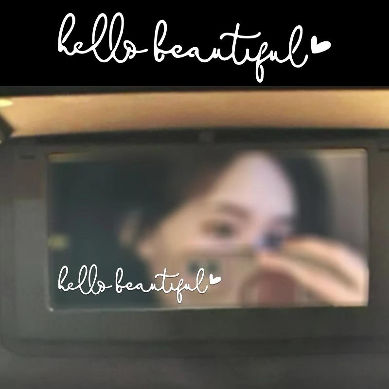 10*2.5cm Hello Beautiful Mirror Sticker Hello Beautiful Personalized Decorative Sticker