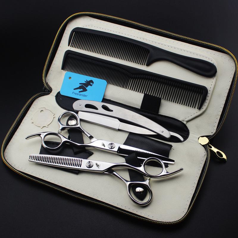 XMQ-01 Hairdressing Scissors Set: Straight & Thinning Shears with Comb Scraper