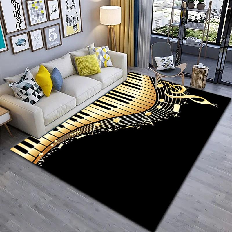 1Pc Piano keys music Printed circular carpet, home door mat, outdoor travel protection carpet A11