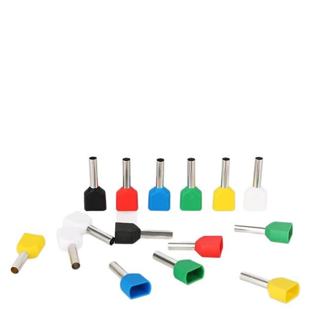 TE Double-Wire Tube Terminal Block: European Cold-Pressed Connector, Tube-Shaped Pin, Needle Wire Lug