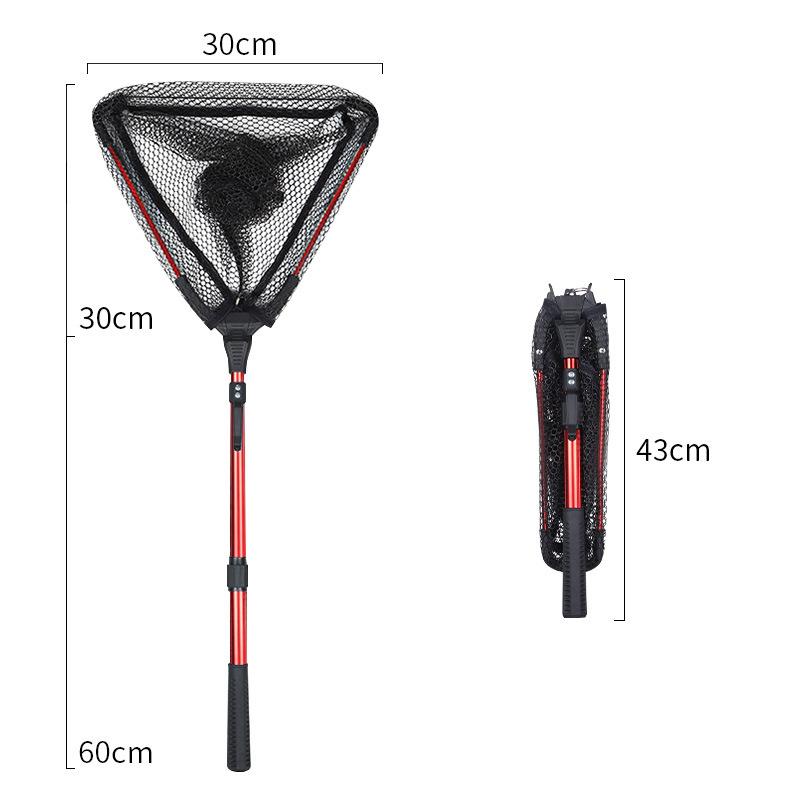 90cm/1.8m/2.1m Telescopic Landing Net Folding Fishing Pole Extending Fly Carp Course Sea Mesh Fishing Net For Fly Fishing