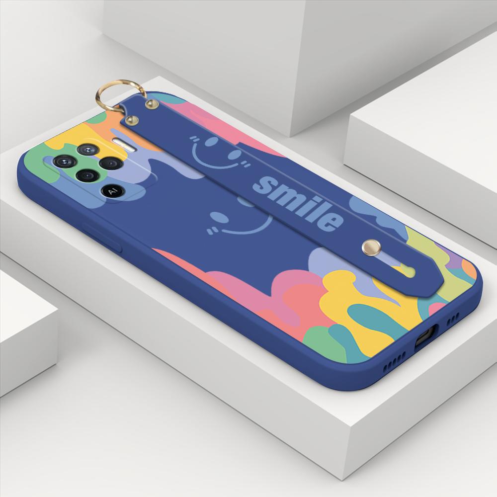 Pro OPPO A31 A38 A53 A57 A59 A93 Realme 11 Pro 9 Pro C25 C25S C25Y C30 C65 C67 s řemínkem na zápěstí Smile Barevná pouzdra s plnou ochranou objektivu proti nárazu