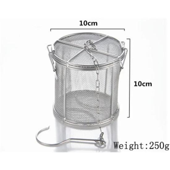 Big Stainless Steel Fine Mesh Strainer Gravy Soup Taste Spice Box Basket Brine Hot Pot Slag Separation Colander Strainers Basket