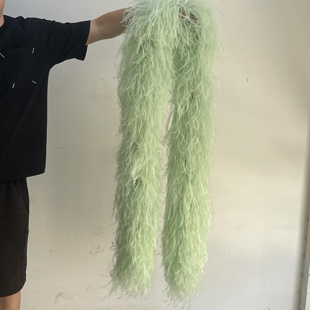 2M Red Ostrich Feathers Boa 1-10Ply Thick Natural Feather Shawl for Wedding Clothing Decoration Sewing Plumes Crafts Accessory