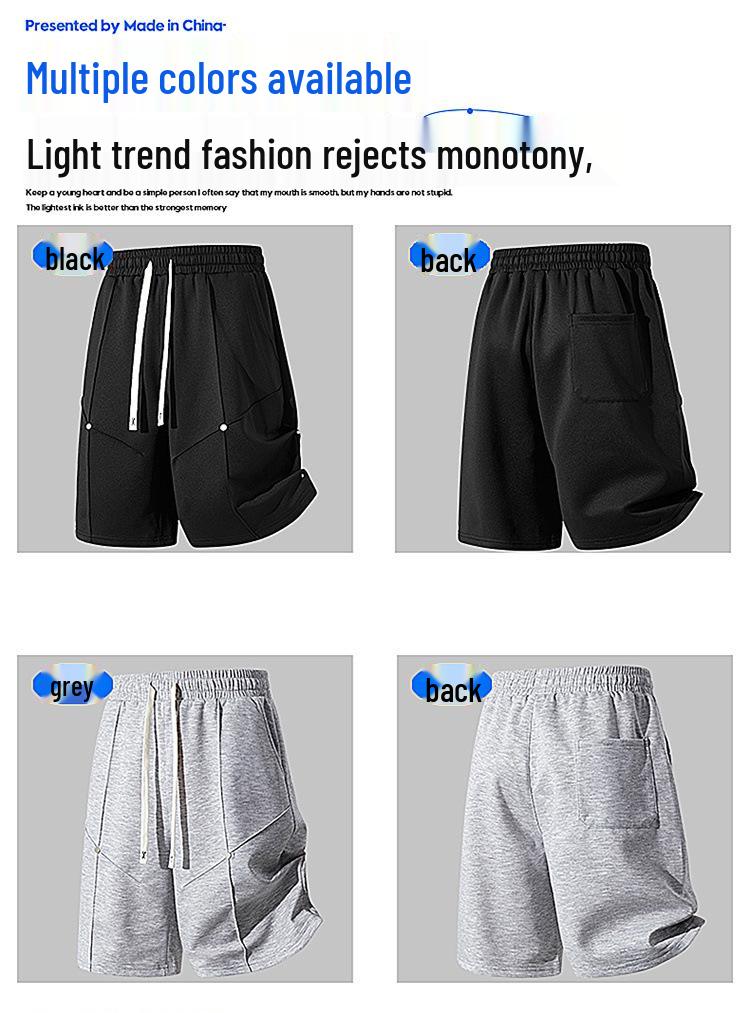 Trendy Men's Round Neck Plus Size T-Shirt & Shorts Set - Casual, Loose, Breathable Two-Piece.