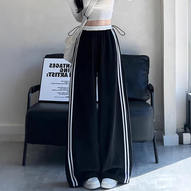 2026 Spring American Style Maternity Wide-Leg Slim Sports Sweatpants Double Extra Large чёрный