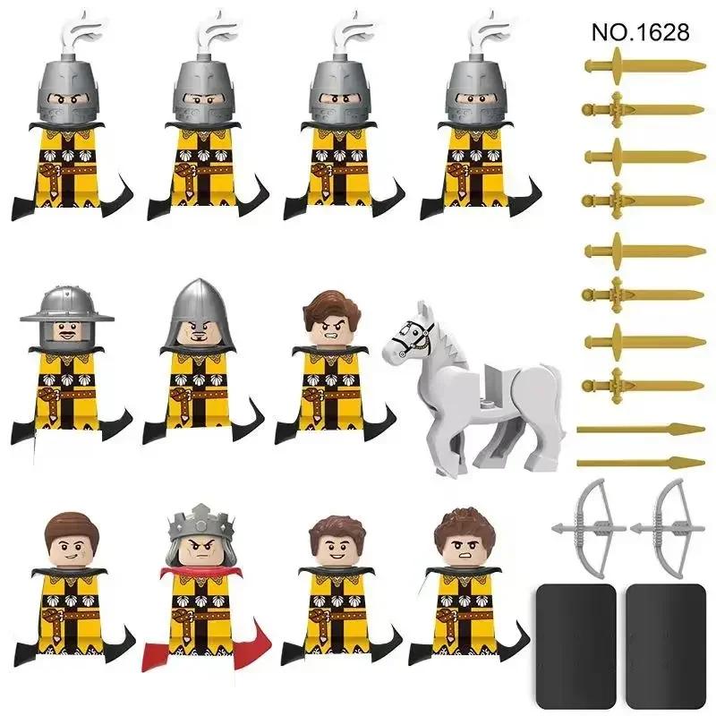 12Pcs/Set MOC medieval knights Roman soldiers military castles dragon soldiers figures weapons bricks children's toys