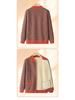Fleece-lined Wool Cardigan for Women, Ideal for Middle-aged and Elderly Ladies, Thick Warm Sweater for Autumn/Winter, Perfect for Ages 60+.