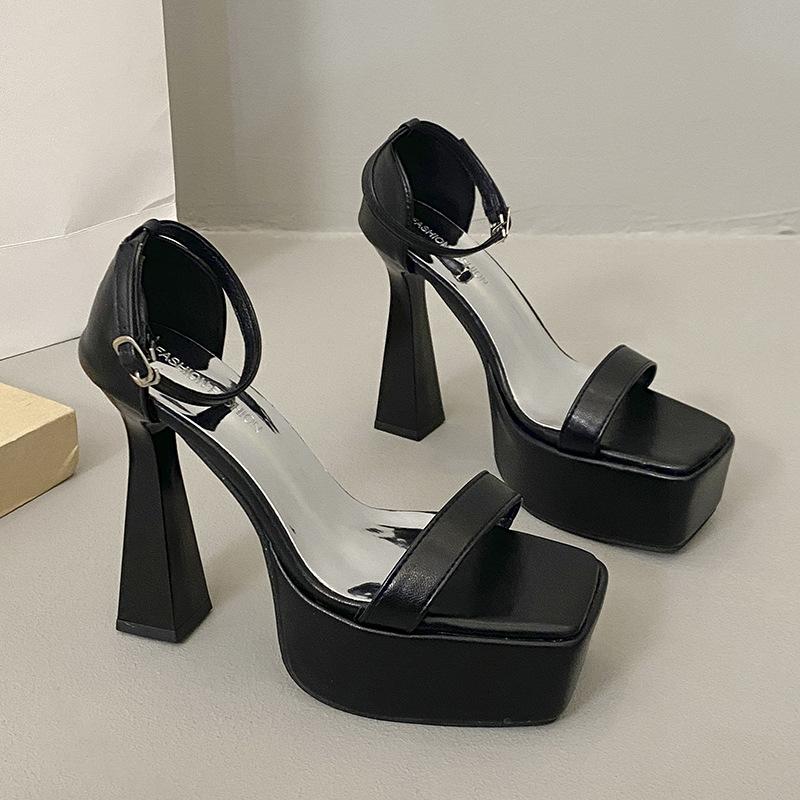 Super High Heel Sandals Stage Car Show Model Catwalk Shoes Summer New Waterproof Table Thick Heel Nightclub Sexy Sandals Women's Shoes