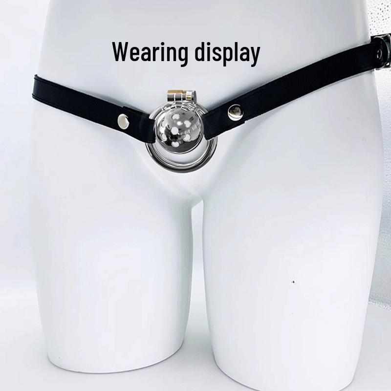 Elastic Adjustable Men's Chastity Strap with Three-Way Binding and Waist Belt