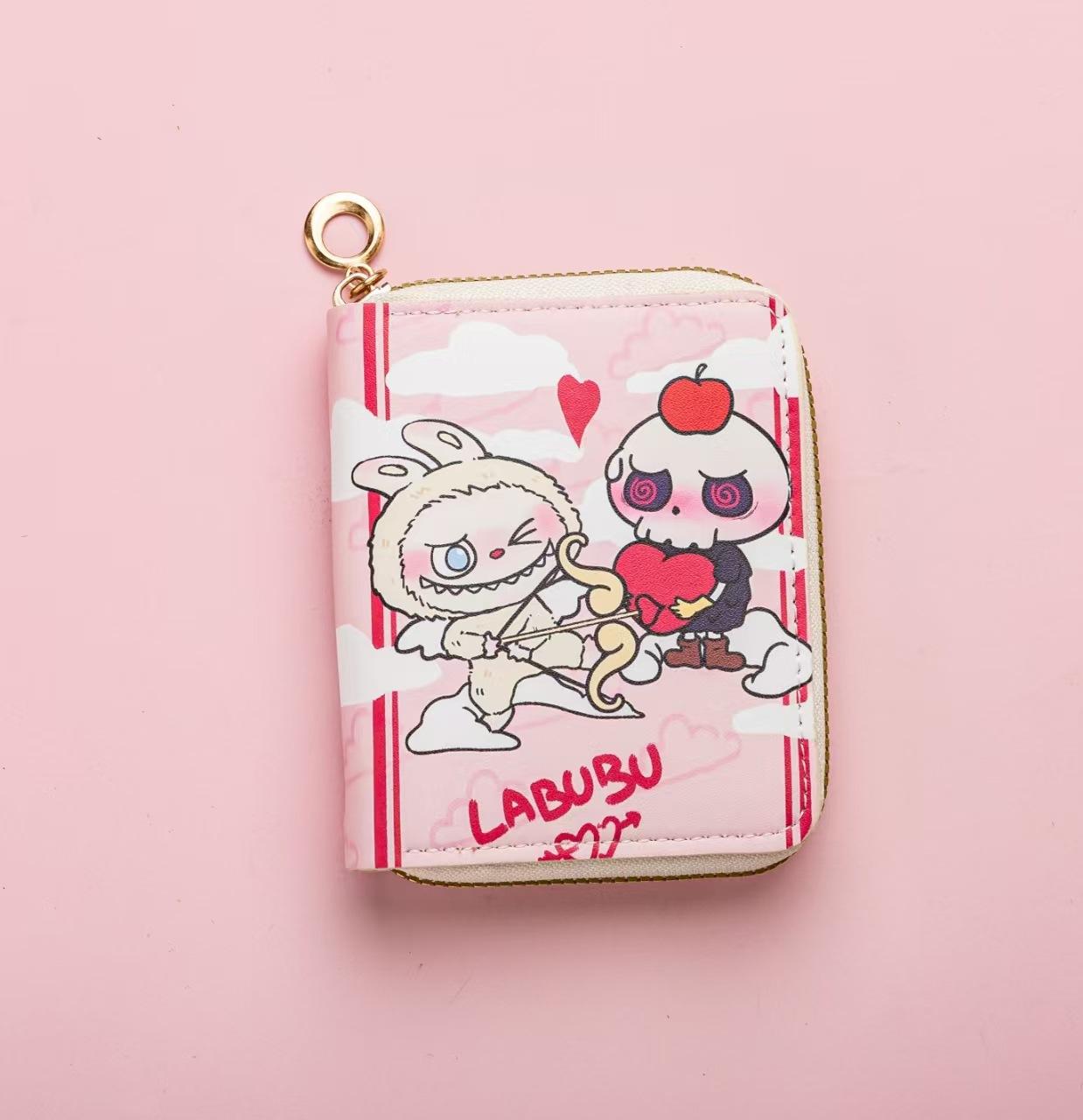 

Лабубу маленький кошелек девчачий короткий Капибара складной держатель для карт студенческий маленький многофункциональный кошелек для документов 11*9*2cm