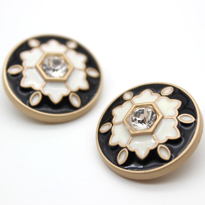 10pcs Luxurious Buttons 18mm Round Metal Shank Buttons Classic Beautiful Pattern Clothes Sewing Supplies