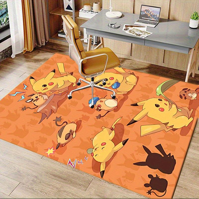 Office Carpet Pikachu and Eevee Patterned Sofa Rug, Chair Mat for Protection