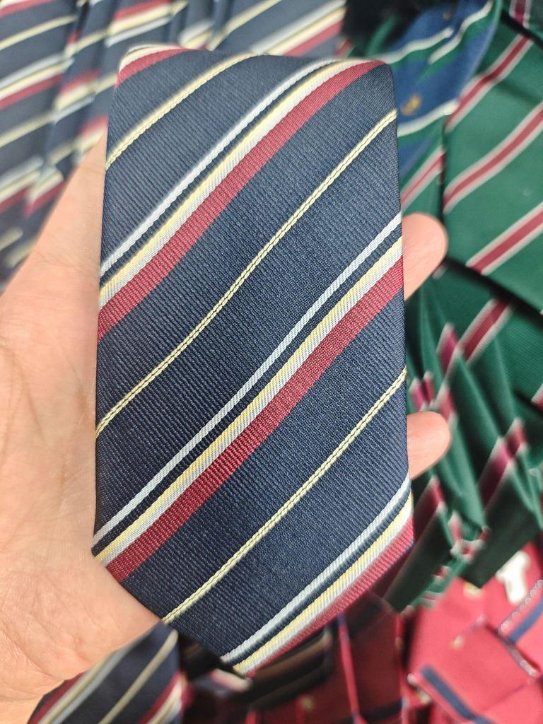 Unisex Japanese Academic Style Striped Tie In Coffee Khaki Brown for Students