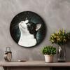 Vintage Black White Cat Metal Sign Home Decor Wall Art Gift Halloween Christmas