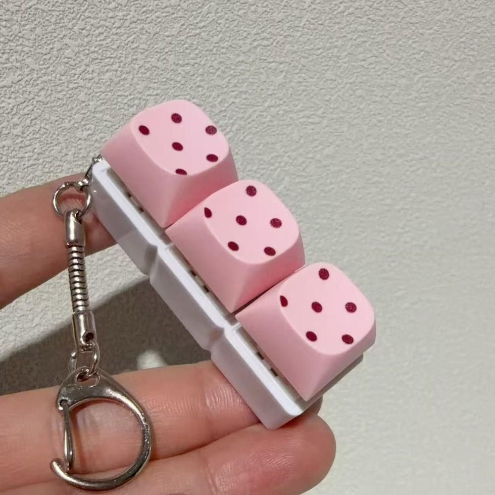 Polka Dot Pattern Fidget Keychain 3/4/6/9 Keys Bag Pendants New Keycap Fidget Toy  for Adult Kid