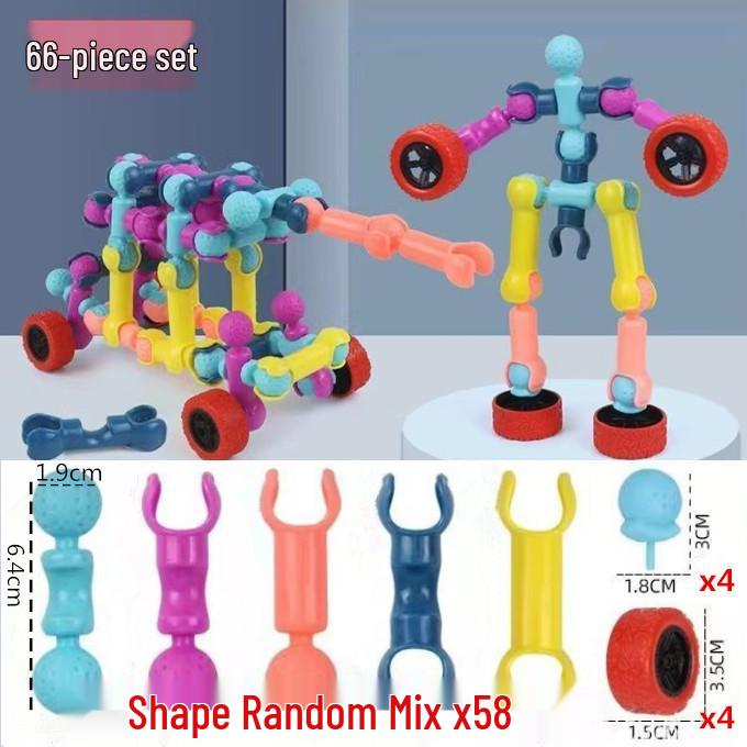 Multifunctional Children's Skeleton Joint Building Blocks: DIY Educational Plug-In Assembly Toys