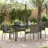 VidaXL 5-piece Garden Dining Set with Grey Poly Rattan Cushions 3380088