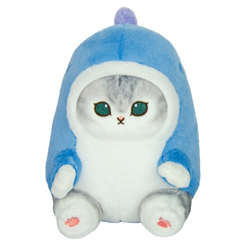 Genuine Mofusand Cat Fushandi Plush Toy Super Soft Short Plush Cartoon Style Animal Category синий