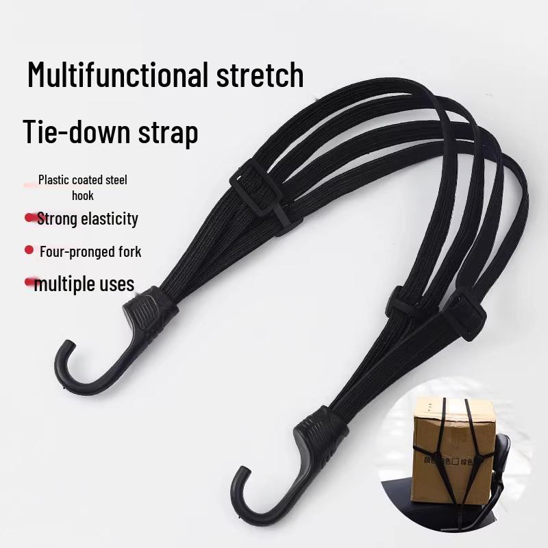Elastic Motorcycle Bungee Cord & Tie-Down Strap for Rear Seat and Helmet Luggage