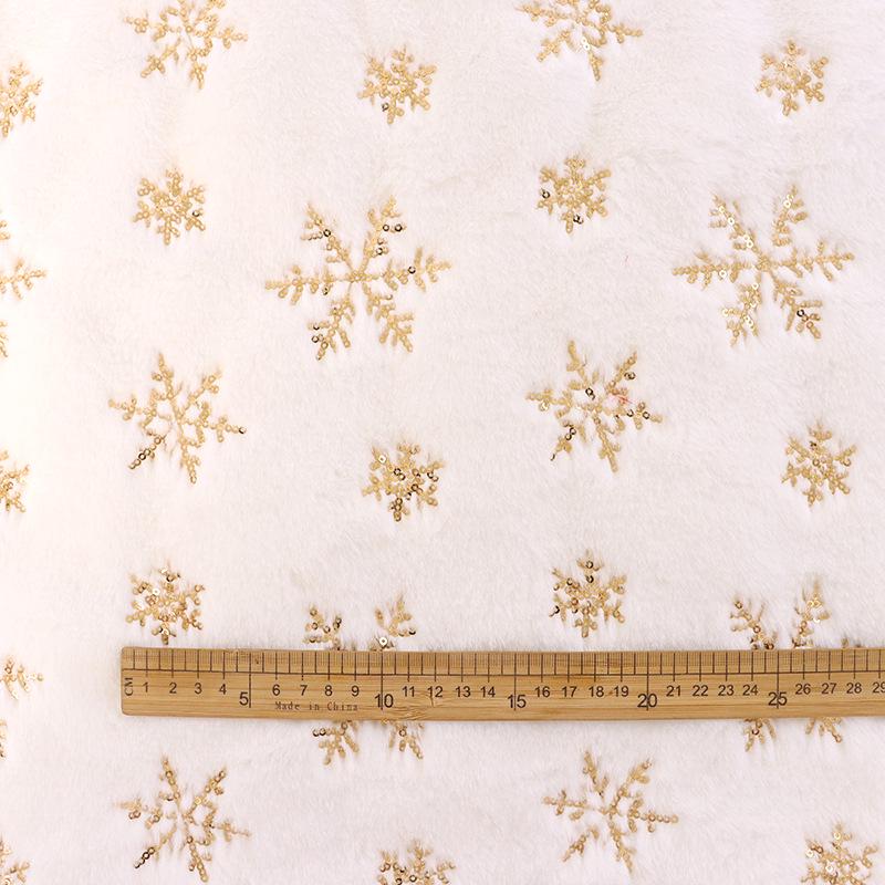 Velvet Iridescent Sequin Embroidered Snowflake Tree Skirt