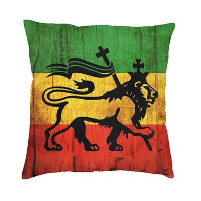 Vibrant Lion Of Judah Reggae Rastafarian Flag Throw Pillow Cover Home Decorative 3D Two Side Print Cushion Cover for Living Room