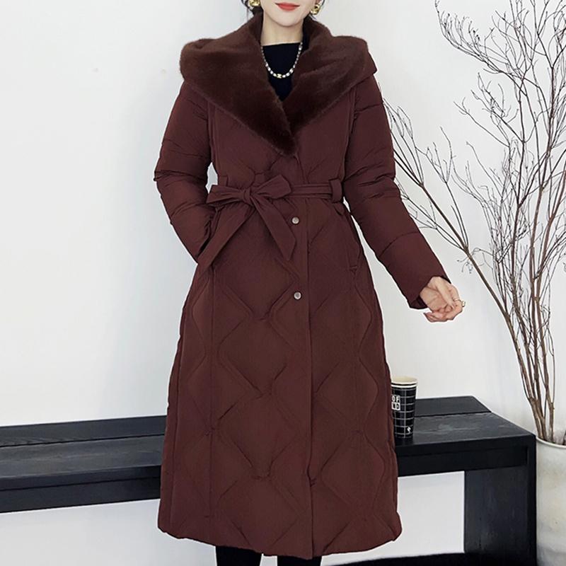 

Модное зимнее пальто больших размеров L-7XL, женские длинные парки с капюшоном из искусственного меха, свободные, толстые, женские куртки с поясом 7XL