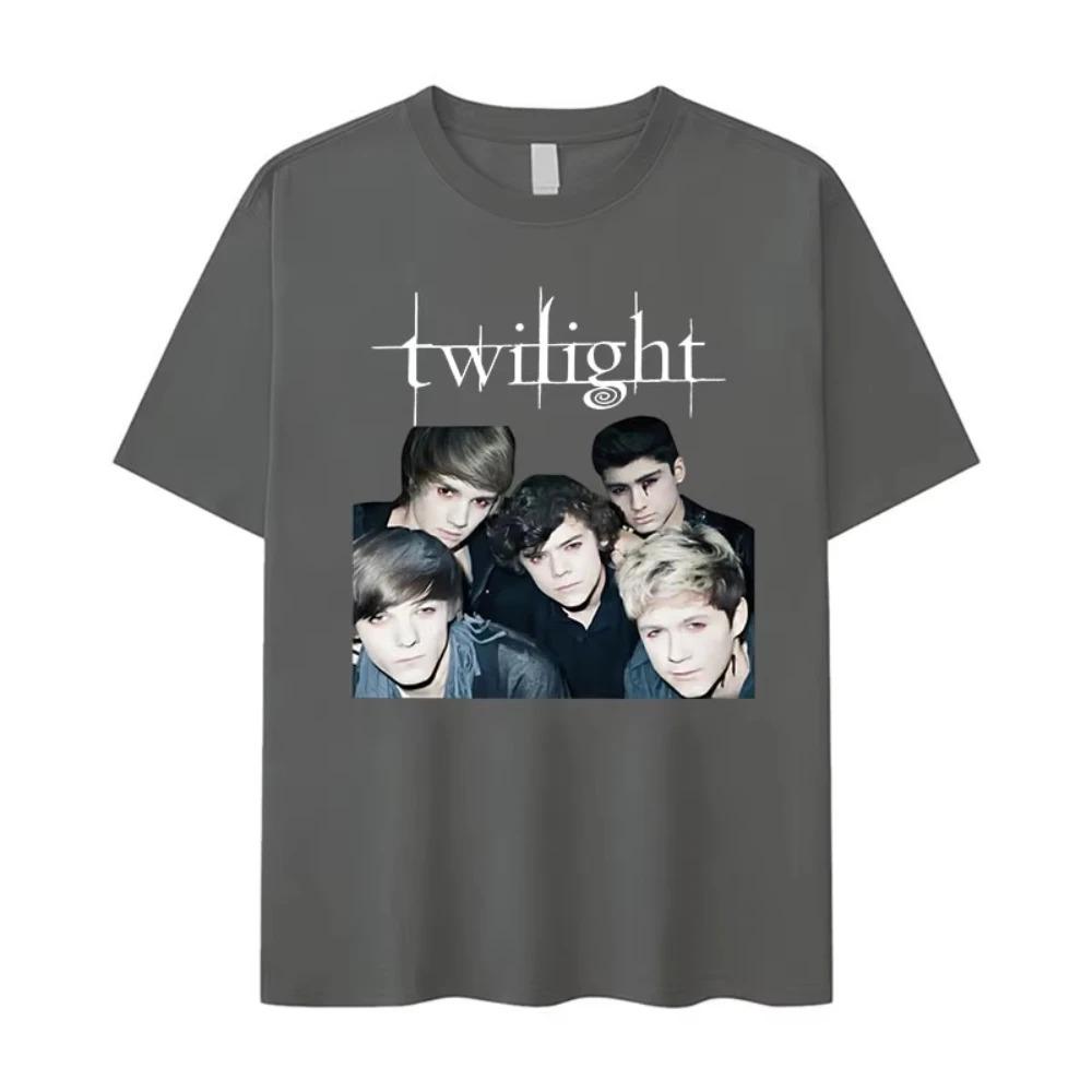 Twilight Movie Edward Cullen Pattern TShirt Mens Fashion Cotton Short Sleeve Womens Retro Classic Streetwear TShirt