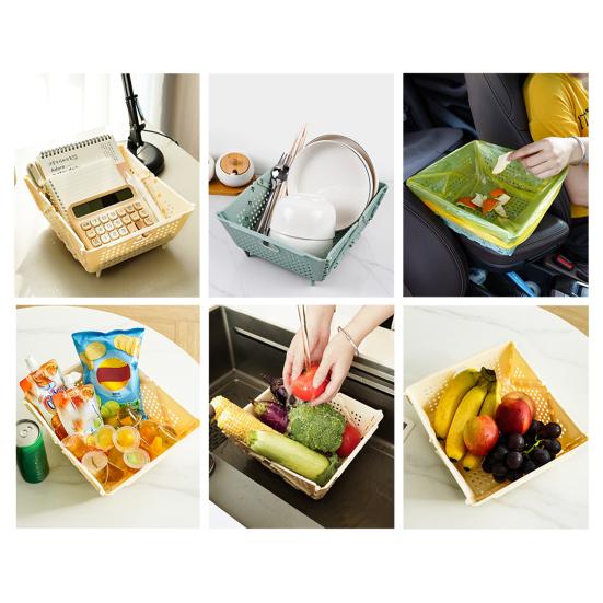 Collapsible Colander Folding Drain Basket with Resting Feet Dishwasher Safe Kitchen Food Strainer for Fruit Vegetables Pasta