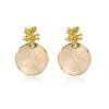 Stylish European American Metal Flower Earrings For Women Multiple Colors