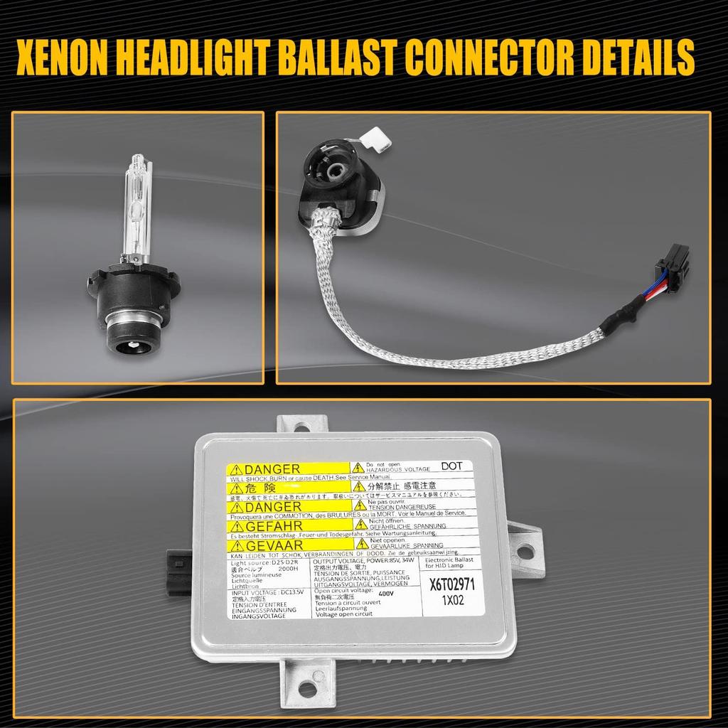 RANSOTO Xenon HID Headlight Ballast Unit Assembly With Igniter And D2S Bulb Compatible With 2002-2005 Acura TL TSX And TL Type-S, 2004-2009 Honda