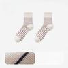 Female Spring and Autumn Pure Cotton Striped Breathable Sweat Absorbing Boneless Tube Stack Socks