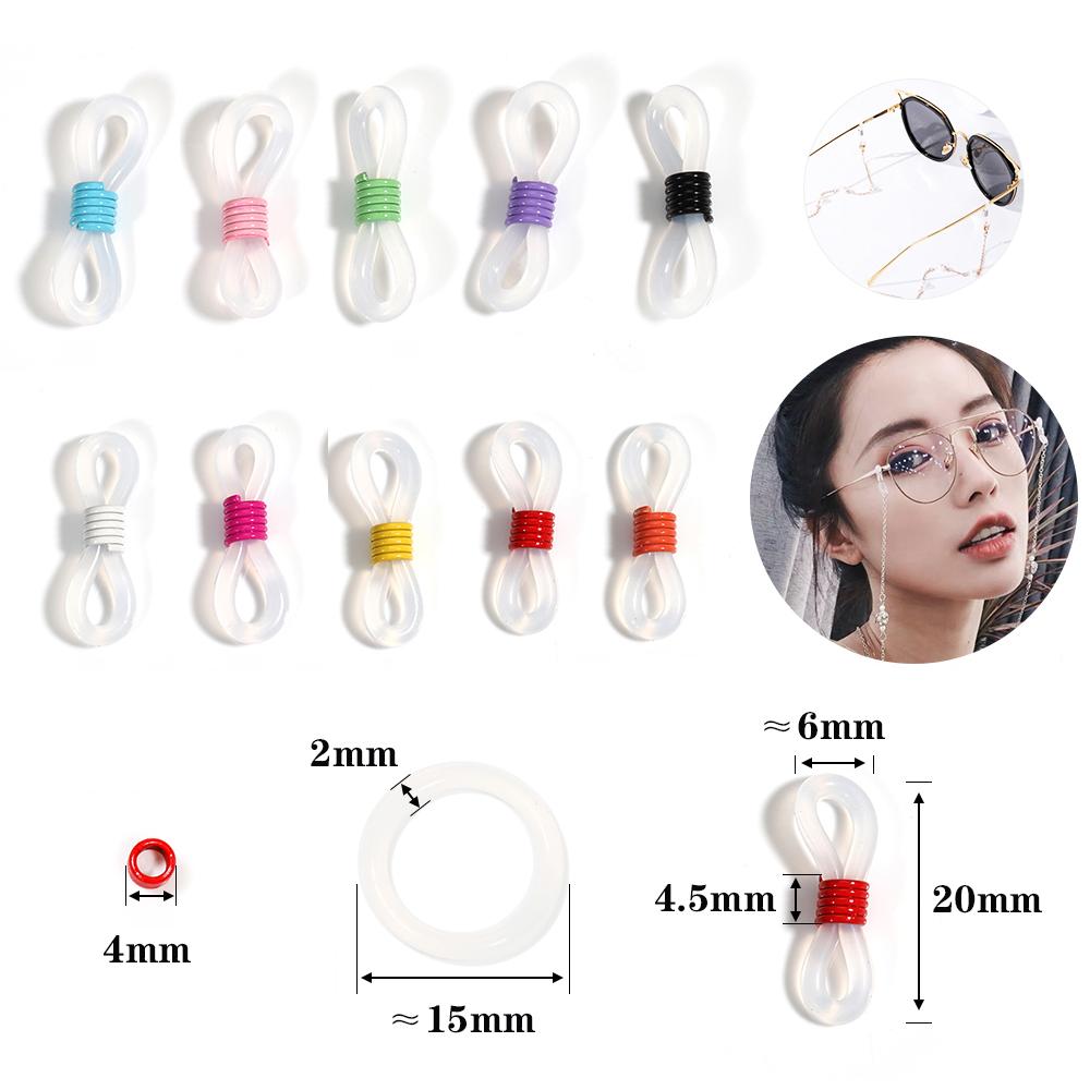 50pcs Eyeglasses Chain Rubber Connector Spectacle Frame Connector Retainer for Sunglasses Holder Chain Necklace Accessories