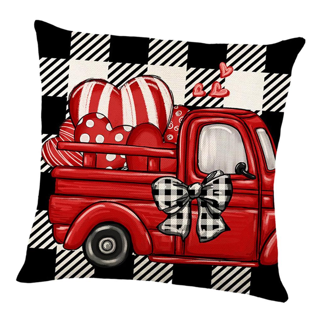 Valentines Day Pillow 45x45cm Sqaure Love Heart Pattern for Couch Sofa Chair Style D