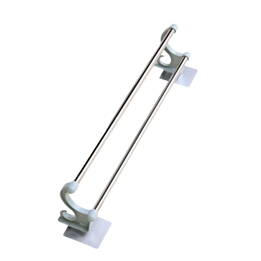 Double Towel Bar Plastic Stainless Steel Bath Towel Rack for Bathroom Double Towel Holder Wall