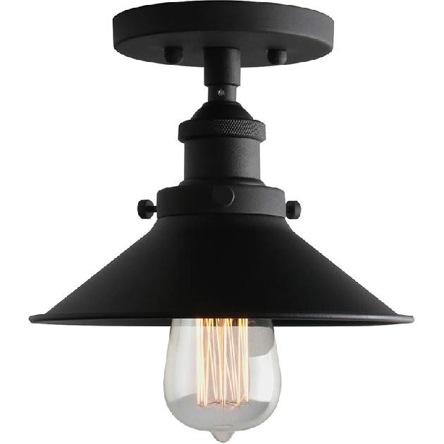 

Потолочный светильник полуприлегающего типа Phansthy, Винтажный индустриальный светильник, вплотную к потолку, Подвесной светильник потолочный для спальни, кухни, гостиной чёрный