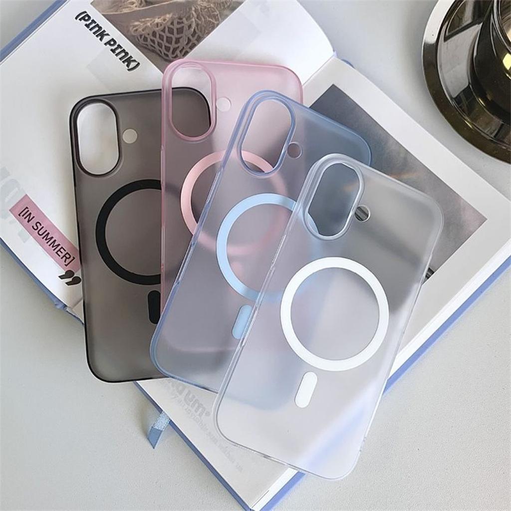 Frosted Ice Mist Magnetic Phone Case for Apple Phone Case Premium 16promax15pm Ultra-Thin Magnetic Phone Case
