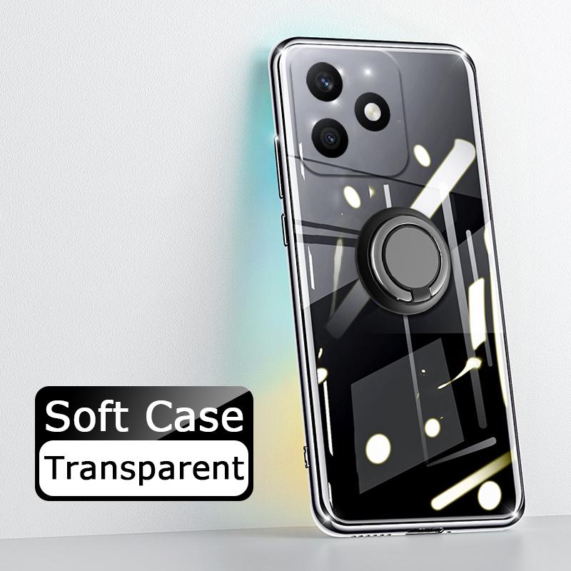 For Honor X8D Case Ring Holder Phone Case Ultra Thin Transparent Car Navigation Silicone Clear Cases For Honor X8D Phone Casing