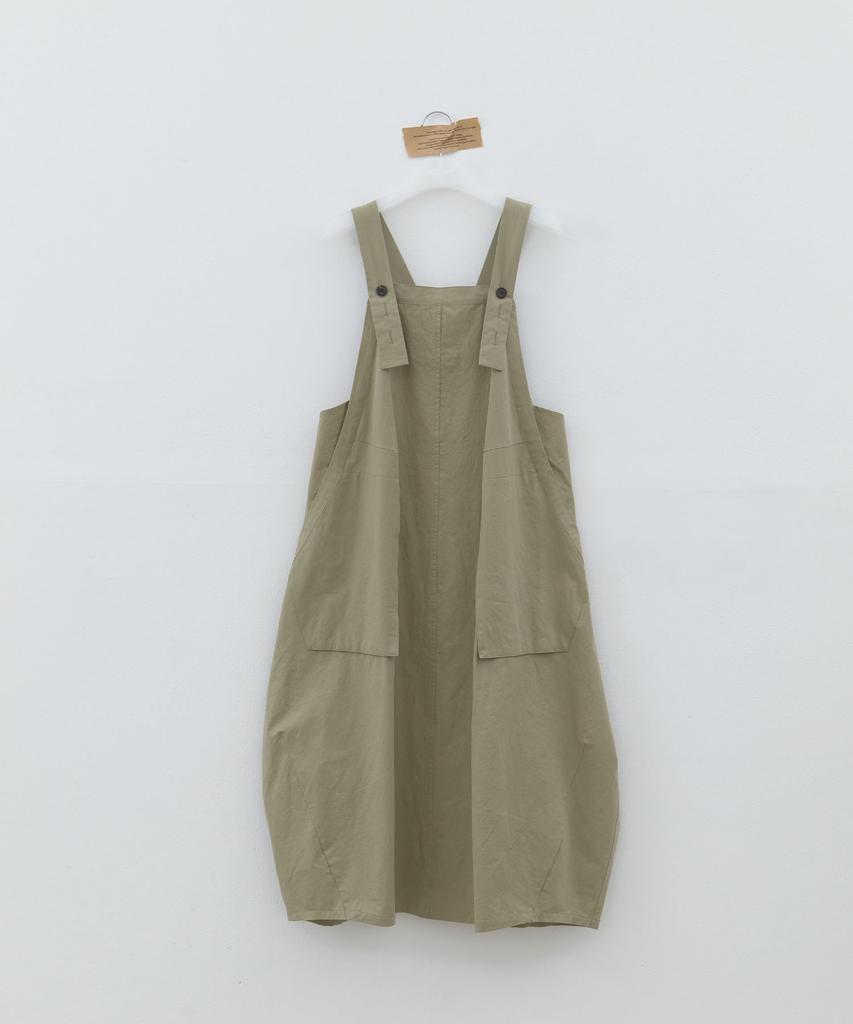 Cluny Cotton Utility Overall Dress - Khaki