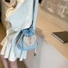 Oxford Shoulder Bag with Pocket Commute Drawstring Bag Fashion Crossbody Bag  Girls