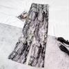 Casual High-Waist Ice Silk Ink Painting Tie-Dye Trousers