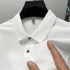 Poloskjorte herre T-skjorte Kortermet sommer Ensfarget Business Casual Lapel Mercerized Cotton Halvermet T-skjorte for menn for menn
